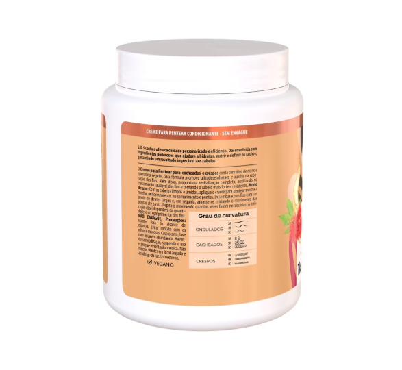 S.O.S Cachos Castor Oil & Keratin Combing Cream - Salon Line - 1 Kg - Naturally