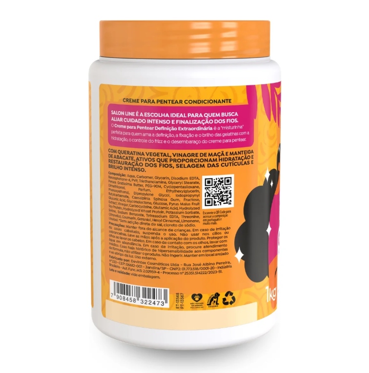 SOS Cachos Extraordinary Definition Combing and Conditioning Cream - Salon Line - 1Kg