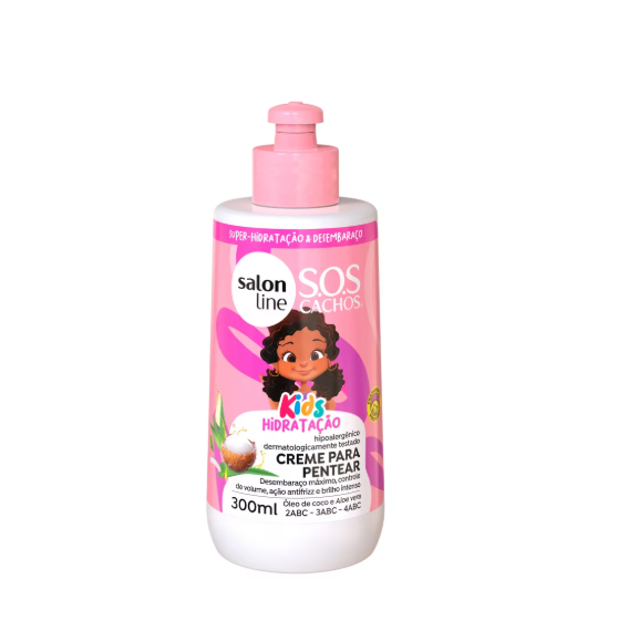SOS Cachos Curls & Coils Kids Hydrating Combing Leave-In Cream – Salon Line - 300ml