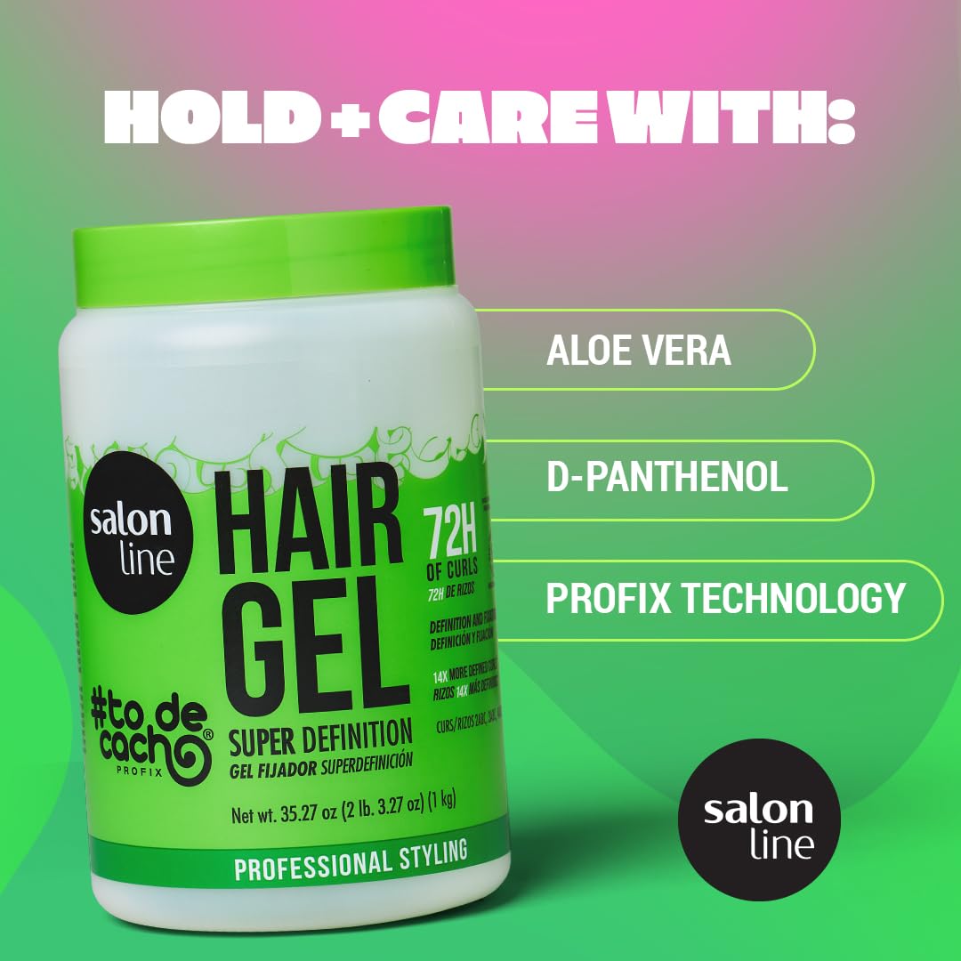 Curly Hair Gel, Gelatin for Hair Super Definition, Vegan – Salon Line - 550g - Naturally