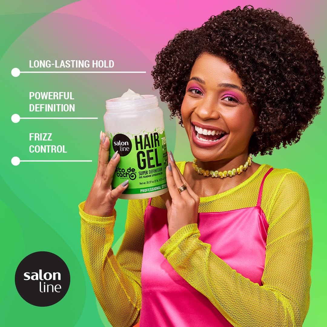 Curly Hair Gel, Gelatin for Hair Super Definition, Vegan – Salon Line - 550g - Naturally