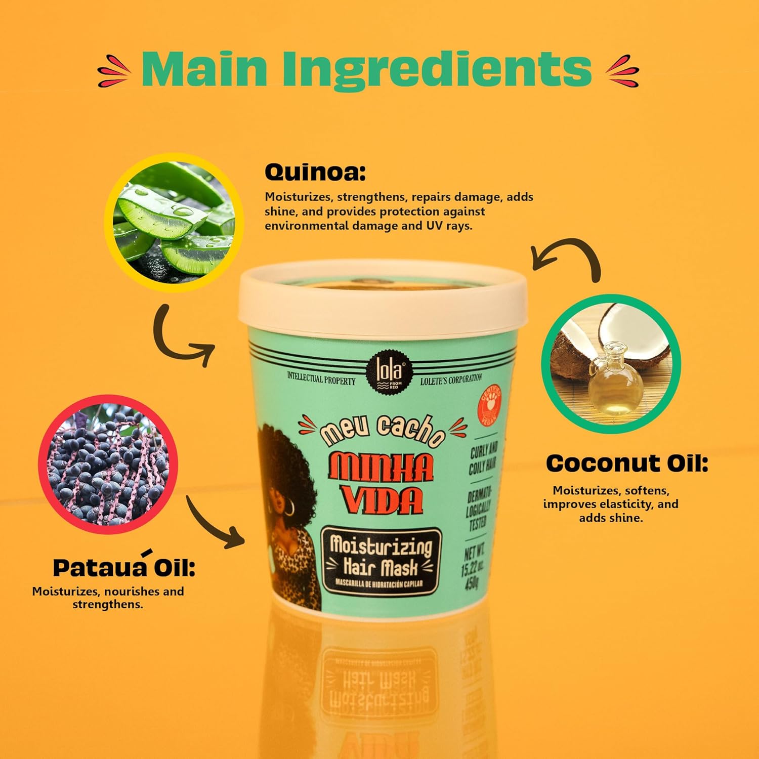 Meu Cacho Minha Vida - Moisturizing Hair Mask - Lola Cosmetics - 450g - Naturally