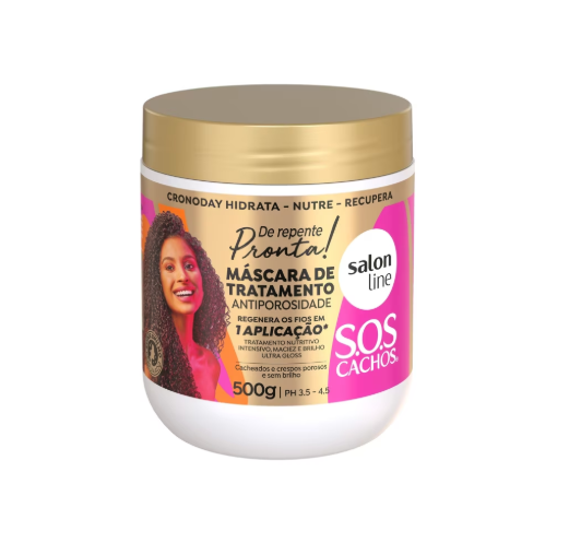 S.O.S Cachos Instant Treatment Conditioning Mask - Salon Line - 500g - Naturally
