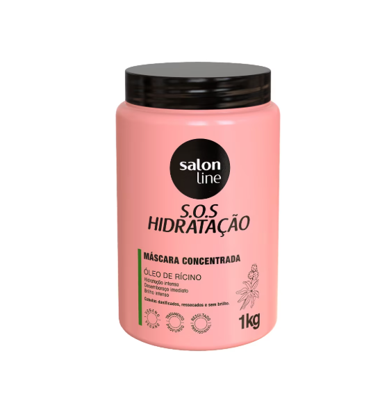 SOS Deep Hydrating Castor Oil Hair Mask - Salon Line - 1 Kg