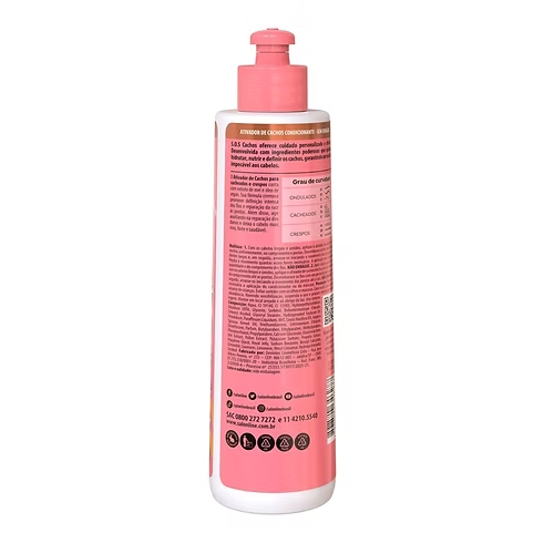 Naturally SOS Cachos Honey and Argan Oil Curl Activator bottle, 300ml, with a label featuring honey and argan oil ingredients.