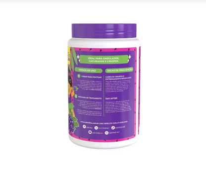 Salon Line S.O.S Cachos Kids Shiny Curls Combing Cream in a 1kg container, designed for shiny, well-defined kids' curly hair.