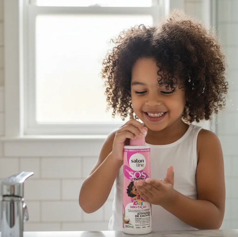 S.O.S Cachos Curls & Coils Kids Hydrating Curl Activator - Salon Line - 300ml - Naturally