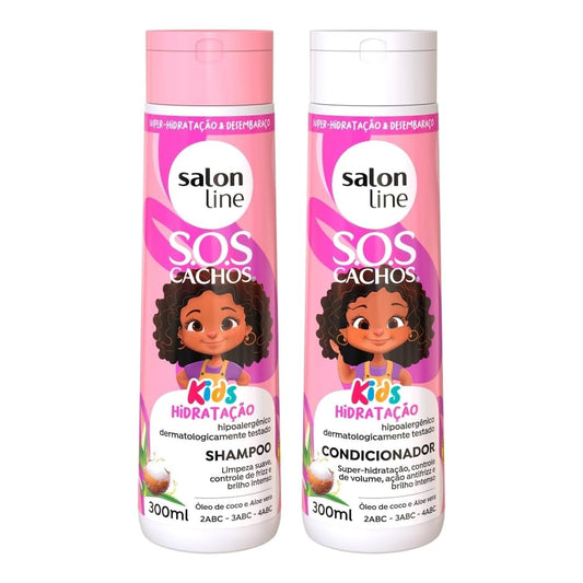 SOS Cachos Curls & Coils Kids Hydrating Shampoo & Conditioner Kit – Salon Line